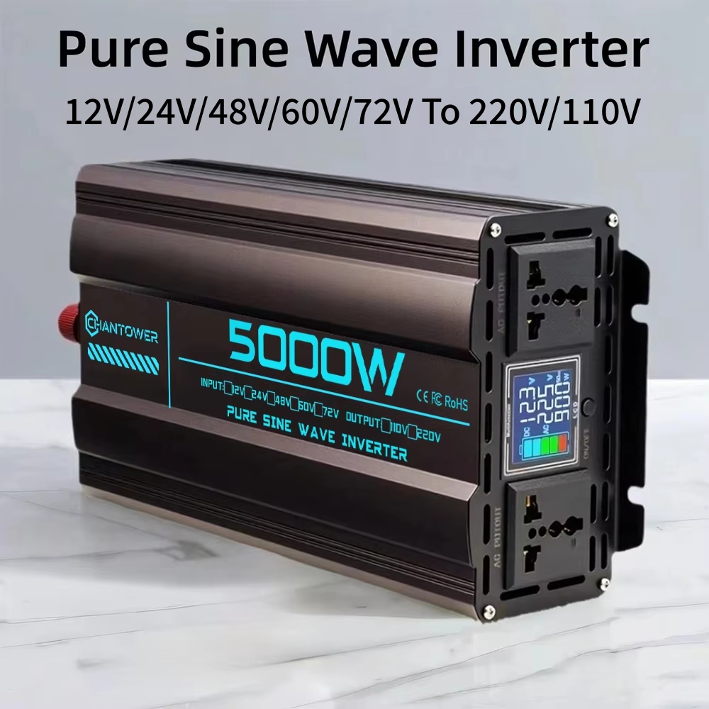 Pure Sine Wave Inverter 5000W 48V 220V - Inverter Gelombang Sinus Murni DC 12V/24V/48V/60V/72V
