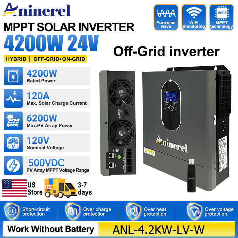 Aninerel 4200W 3KW 120V Invert - Inverter Pure Sine Wave 60Hz 120V 3000W ulasan dan harga