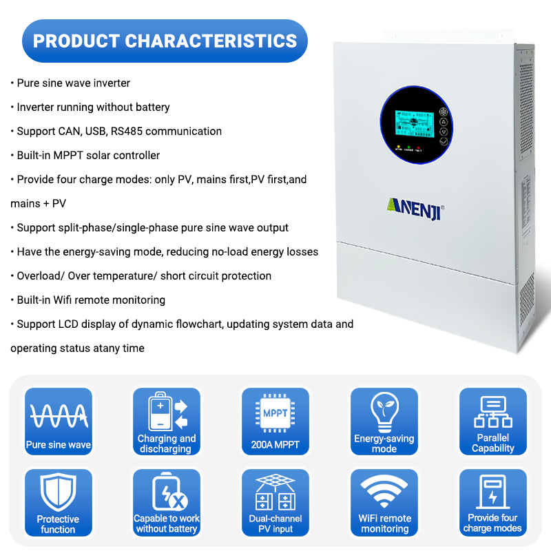 ANENJI Inverter Surya Hybrid S - Off Grid Solar Inverter 48V 6000W ulasan dan harga